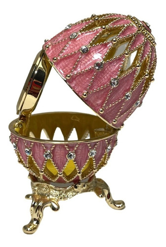 Huevo Fabergé De San Petersburgo, Rusia, Con Reloj, Rosa