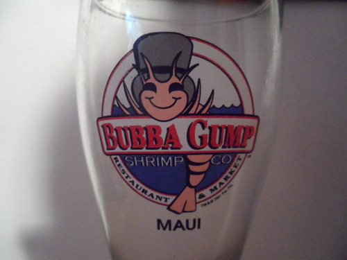 Vaso Copa Bubba Gump Maui Hawai Souvenir Bar Restaurate Beer