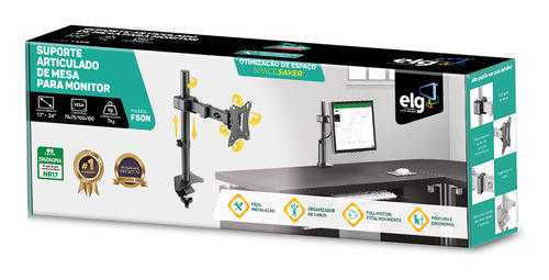 Suporte ELG F50N de mesa para TV/Monitor de 17" até 34" preto