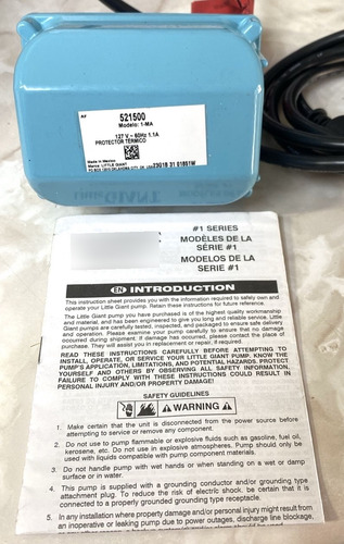 Bomba Sumergible Para Fuente 3e-12n Little Giant 127v Nueva Celeste