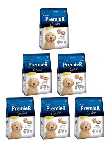 Kit 6 Unidades Cookies Para Cães Filhotes 250g Premier 