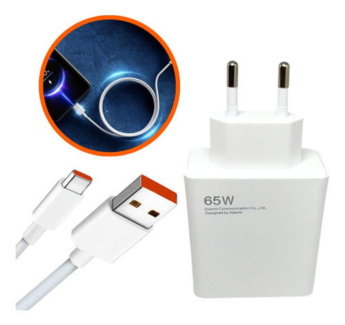 Carregador Para Celular 65w Turbo Compativel Redmi Mi 11