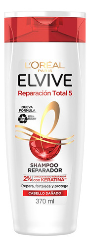 2 Pzs Loreal Keratina Shampoo Reparacion Total 5 Elvive 370m