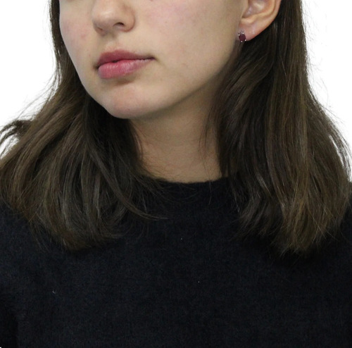 Aretes De Plata Con Piedra Natural Zafiro, Esmeralda O Rubí