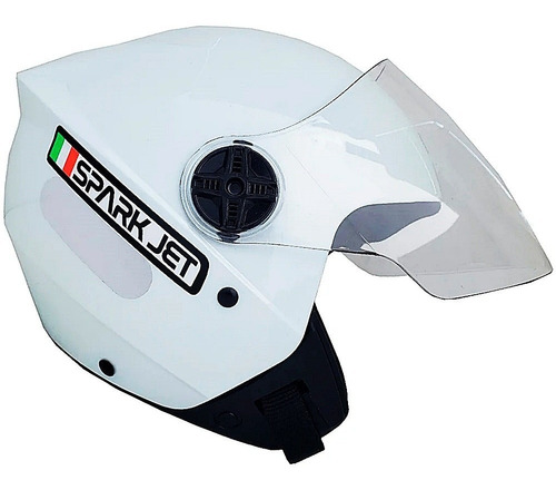 Capacete Aberto Ebf Spark Jet Solid Aberto Moto Motoboy Top Cor Branco Tamanho 56