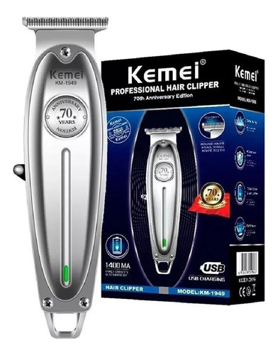 Recortadora Kemei Recargable KM-1949 plateada