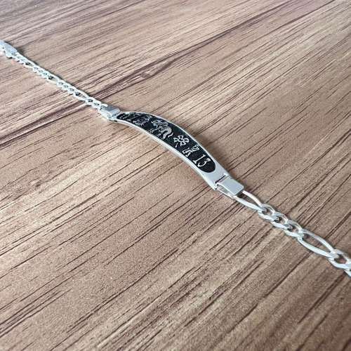 Imagen 6 de 9 de Esclava Pulsera De Plata .925 Simbolos Suerte Hombre Agálea