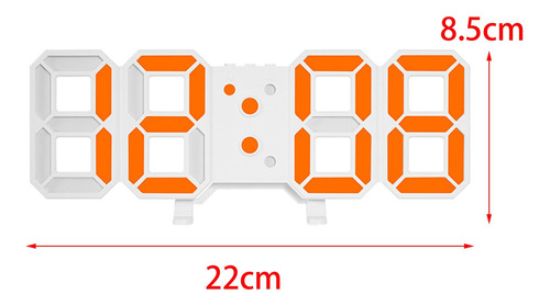 Reloj De Pared Digital 3d Reloj Despertador Digital Naranja