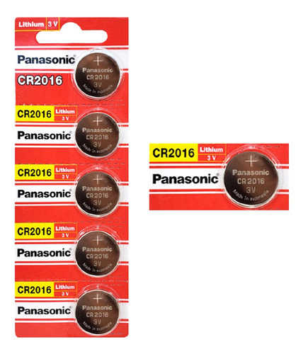 25 Pilhas Baterias Cr2016 Panasonic - 5 Cartelas