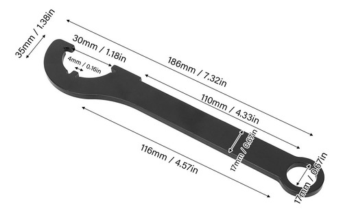 Wa Llave Locknut, Diseño Ergonómico Portátil De Color Negro