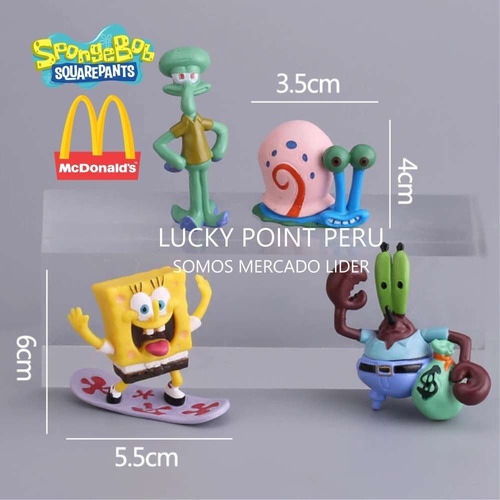 Imagen 3 de 5 de Coleccion Complet Bob Esponja Calamardo 8 Figuras Originales