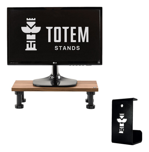 Combo Eleva Monitor Base Stand + Soporte De Auriculares Prem