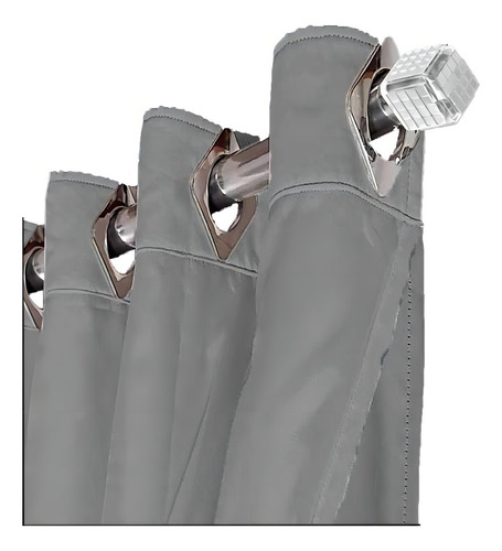 Cortina Blackout Tecido Ana 4,30 X 2,60 Corta Luz Cinza