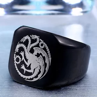 Anillo Targaryen Negro Juego De Tronos Hbo Game Of Thrones