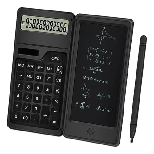 Calculadora 12 Digitos Con Pizarra Anotador Lcd Plegable Blanco