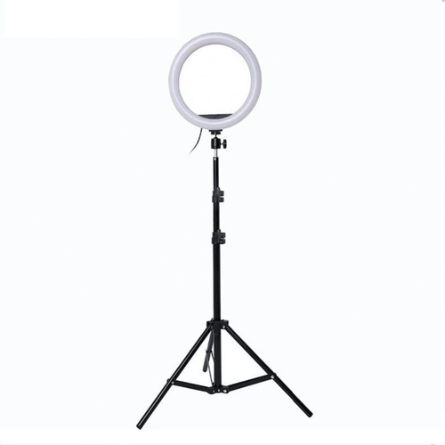 Aro De Luz Led 26cm Redondo Tricolor Usb + Tripode 2.10m