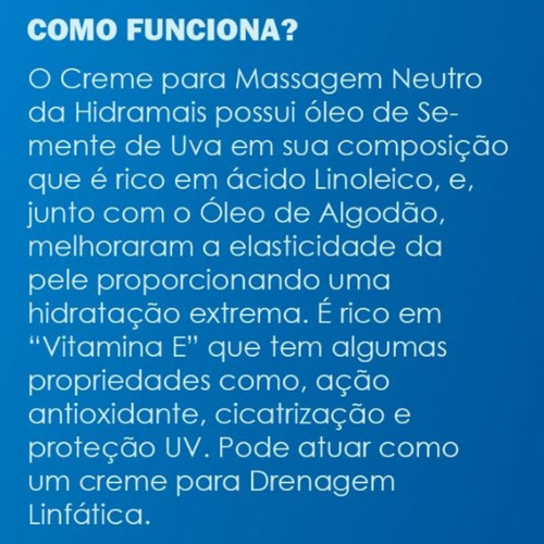 Creme Massagem Neutro Profissional Hidramais 1kg Caixa Com 6