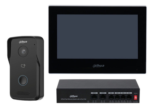 Kit Videportero Ip Monitor 7 Frente Y Switch Poe