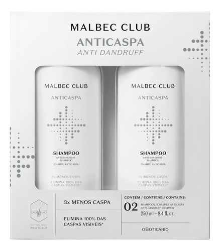 Kit Malbec Club Shampoo Anticaspa (2 Itens)+bri D Boticário