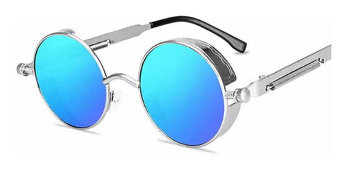 En Stock Abfa Shop Lentes Punk Retro Lunas Azul Plateado