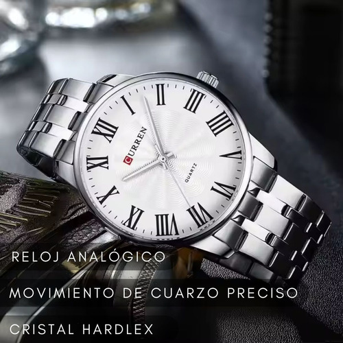 Reloj Hombre Analógico Acero Inox Clasico Vintage Curren8422