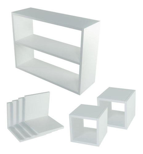 Conjunto Nichos Prateleiras Mdf Sala Quarto Cozinha Banheiro Cor Branco