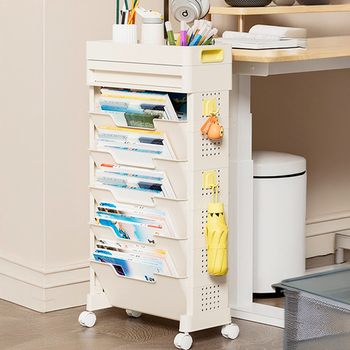 Librero Estante Infantil 5 Niveles Blanco 78.5*14.5*40cm Chi
