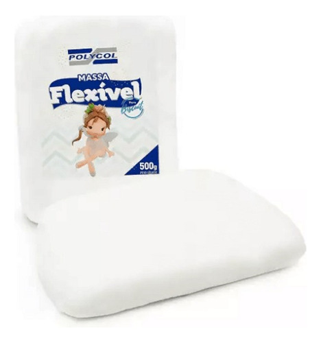 Massa De Biscuit Flexível Polycol 500g Cor Natural