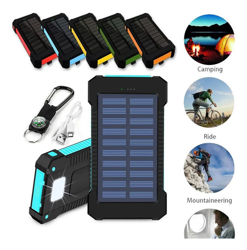 Top Banco De Energía Solar Impermeable 20000mah 2 Puertos Us