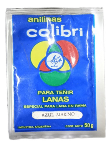 Anilina Para Teñir Lana En Rama 50 Grs Azul Marino