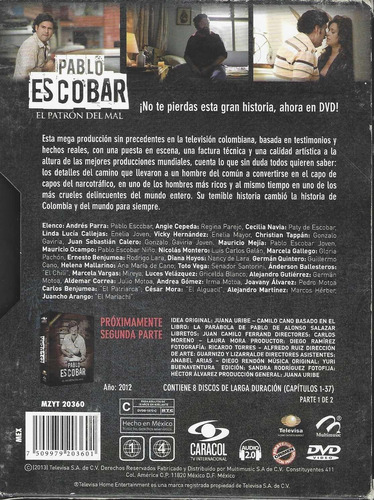 Serie Pablo Escobar El Patrón Del Mal Primera Parte 1 (Usado)