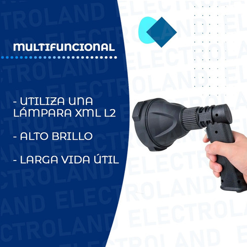 Imagen 6 de 10 de Reflector Pistola De Mano Recargable Usb Led Buscahuellas