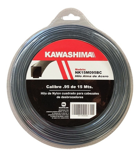 Hilo Nylon Desbrozadora Kawashima 0.95 Mm X 15m Blister Color Gris