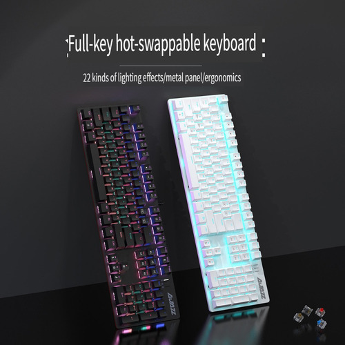 Teclado Mecánico Monomodo Ajazz Ak687 Con Luz Blanca