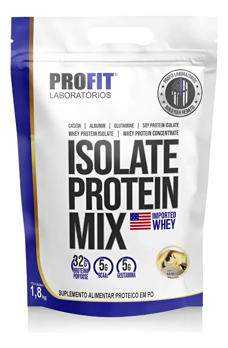 Whey Protein Isolate Protein Mix Refil 1,8kg Profit Sabor Baunilha