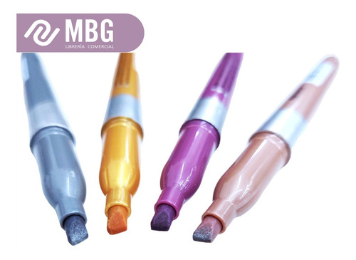 Imagen 4 de 7 de Set Resaltadores Filgo X 4 Colores Metalizados Fine Lighter