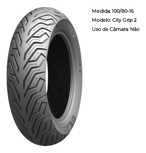 Pneu 100.80-16 Michelin City Grip 2 Sh150 Dafra Cityclass200