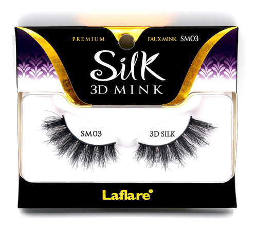 Laflare Pestanas Postizas 3d Silk Mink De Vison Sintetico De