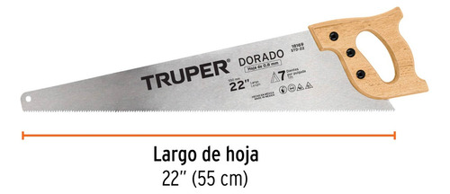 Serrucho 22 Pulgadas ( 55 Cms ) Dorado, 7 Dpp, Truper