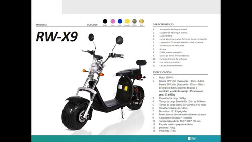 Imagen 4 de 4 de Moto Scooter Eléctrico Doble Suspensión Citycoco X9