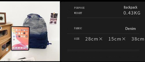 Mochila De Lona De Mezclilla Mochila Escolar For Hombres Y