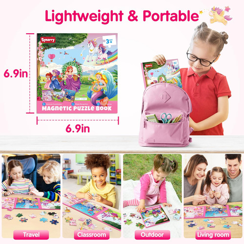 Puzzle Magnético Synarry: Unicornio, Sirena Y Princesa