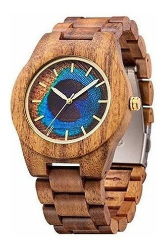 Reloj De Madera Para Hombre Hecho Con Cara De Reloj De Pluma