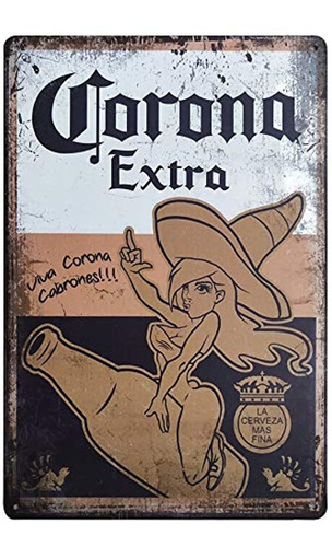 Fstiko Beauty Girl Corona - Carteles De Lata De Cerveza