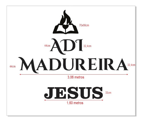 Letreiro, Inox, Sem Led, Adi Madureira + Jesus + Logo