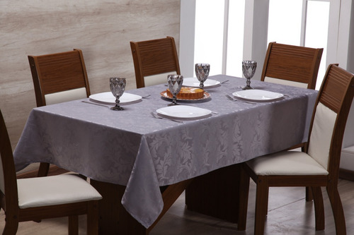 Toalha De Mesa Retangular Grande Jacquard Luxuosa 10 Lugares