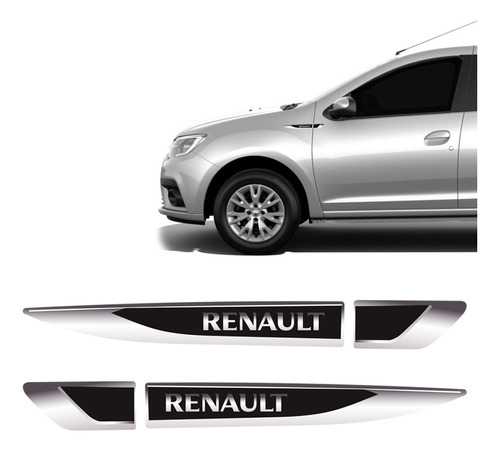 Adesivo Aplique Lateral Renault Emblema Resinado Para-lama