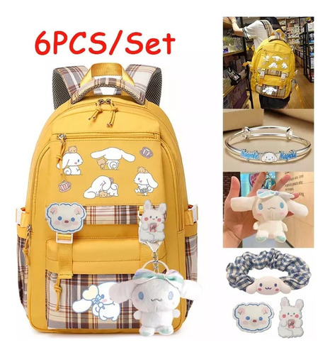 Bonito Juego De Mochilas Escolares De Dibujos Animados Cinna Color Amarillo