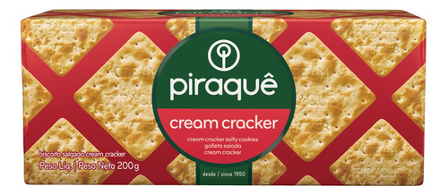 Biscoito Cream Cracker Piraquê Pacote 200g