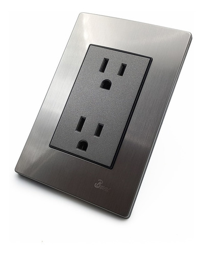 Imagen 2 de 2 de Toma Corriente Doble Con Tierra Serie Inox